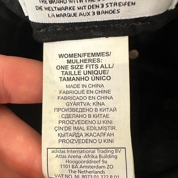 Adidas Black Faux Leather Hat with black logo - Picture 7 of 7